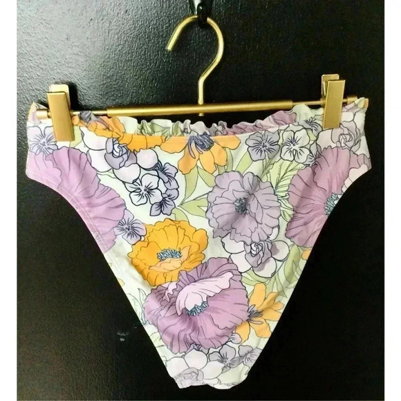 Cupshe Womens Multicolor‎ Floral Ruffled Bikini Bottom Swimwear Medium - Picture 2 of 10